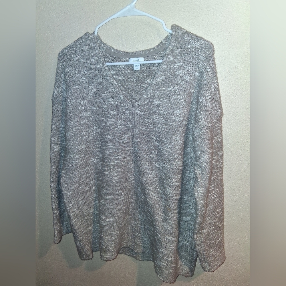 Pure Jill Textyred Knit Cream Tan Cotton Blend Sweater SP - Picture 2 of 7